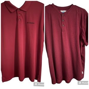 2 Men’s Shirts | COLUMBIA Polo + MAGELLAN Henley | L